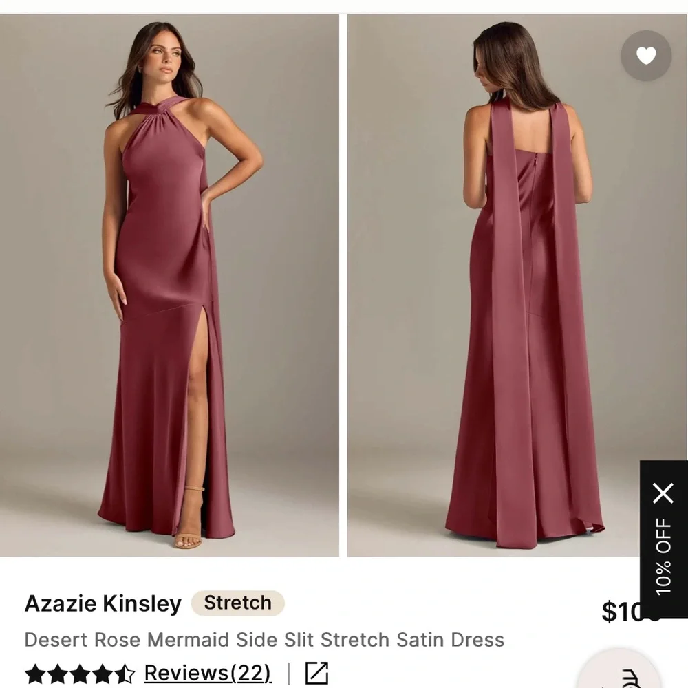Azazie Mauve Halter and Tiered Wedding Dresses - Picture 3 of 3